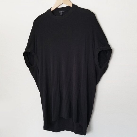 COS Black Oversized Batwing Longline Tunic T Shirt XS Stretch Comfort Crewneck - Picture 14 of 14